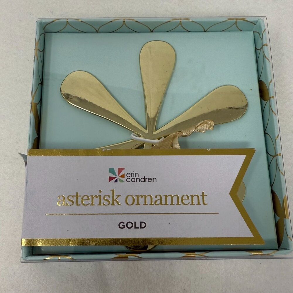 Erin Condren Gold Metal Asterisk Ornament Christmas Snowflake Bookmark